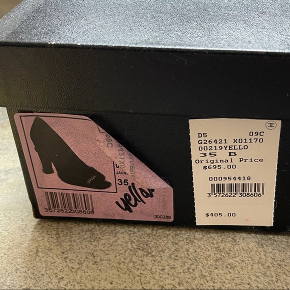 Vintage Chanel Yellow Open Toe Heels - Picture 8 of 8